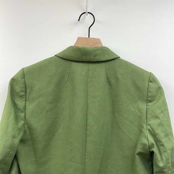 J. Crew Linen Blend Single Breasted Blazer Jacket Coastal Minimalist Green 4 - Picture 5 of 8